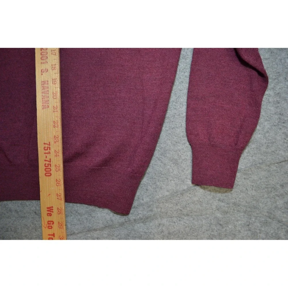 Peter Millar Sweater Mens Large Red Merino Wool Silk V Neck Lightweight Pullover